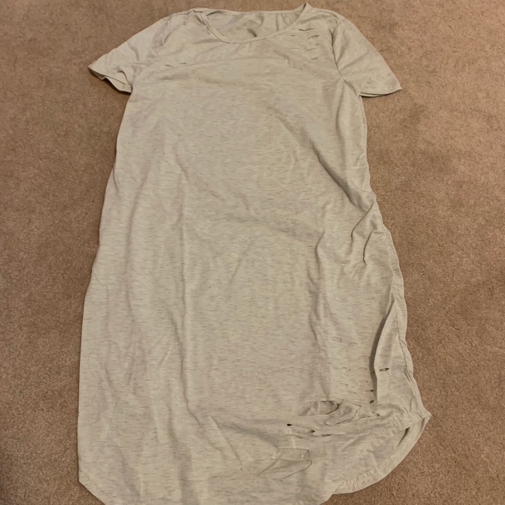 Distressed T-shirt dress